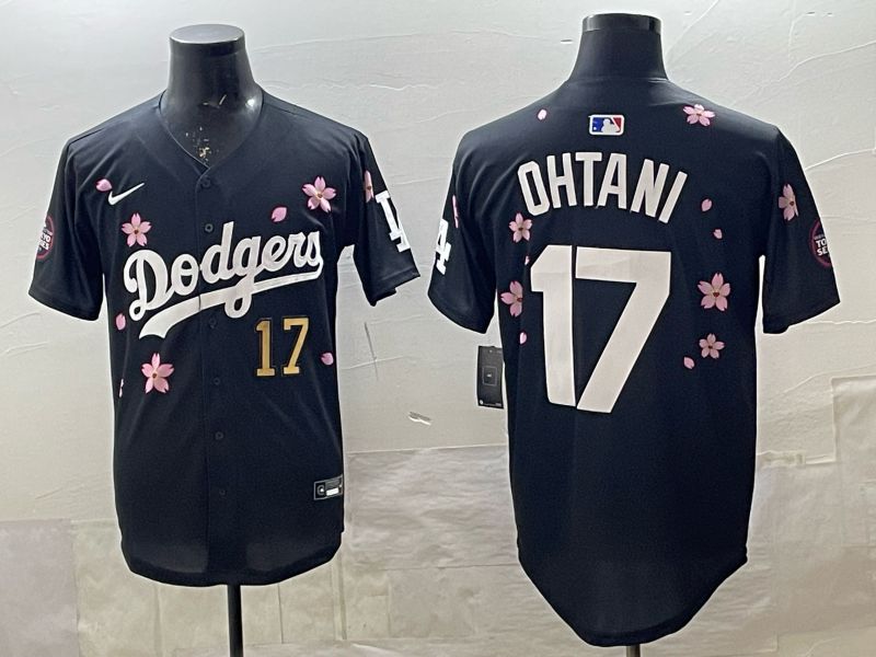 Men 2025 Nike Los Angeles Dodgers #17 Ohtani Black Game MLB Jersey 06->los angeles dodgers->MLB Jersey